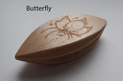 Double Decker Tatting Shuttle Maple Butterfly Engraved