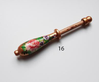 French Lacemaking Bobbins Made of Beech Hand Painted GOLD