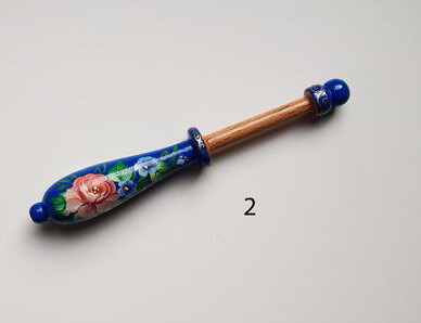 French Lacemaking Bobbins Made of Beech Hand Painted BLUE