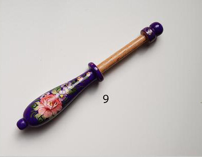 French Lacemaking Bobbins Made of Beech Hand Painted VIOLET