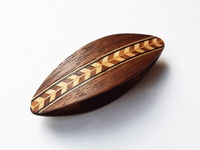 Tatting Shuttle Walnut Decorated With Marquetry