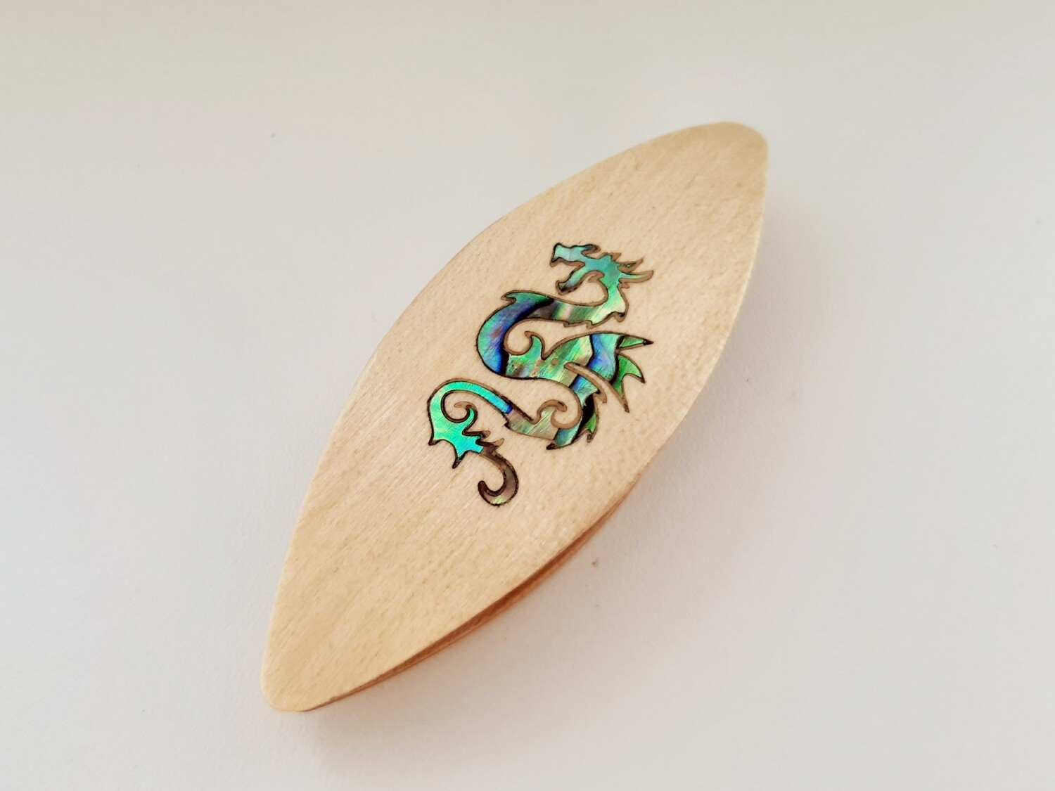 Tatting Shuttle Maple Mother-of-Pearl Dragon Inlay