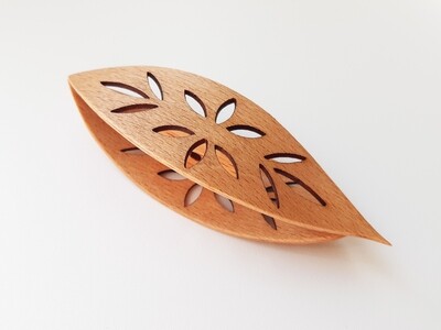 Large Wooden Tatting Shuttle With Sharp Pick Beech With Cutouts #2