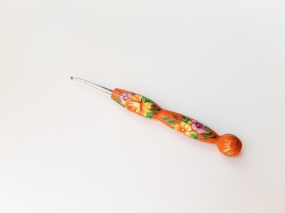 Tatting Short Hook 0.9 mm Painted Orange