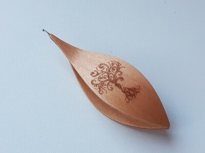 Tatting Shuttle With Hook Maple Tree Engraving