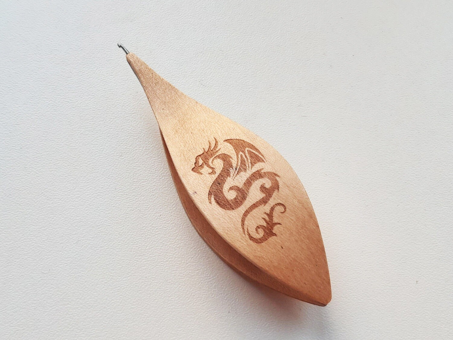 Tatting Shuttle With Hook Maple Dragon Engraving