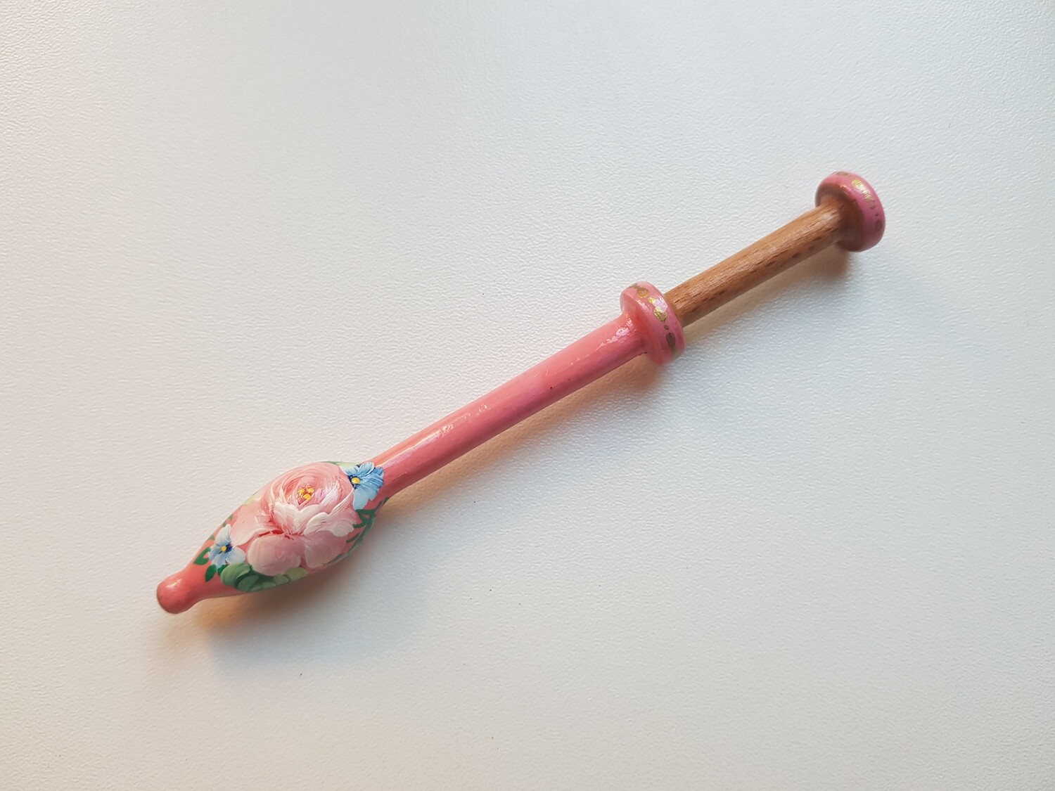 Flanders Lacemaking Bobbin Made of Beech Painted PINK
