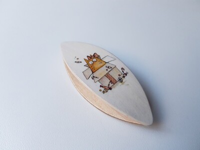 Tatting Shuttle Maple Decoupaged