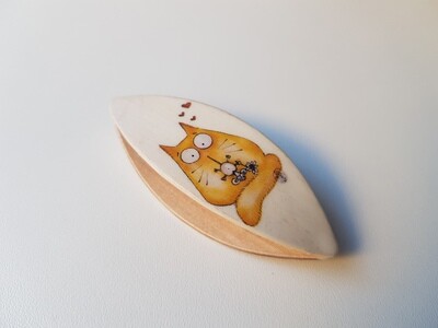 Tatting Shuttle Maple Decoupaged