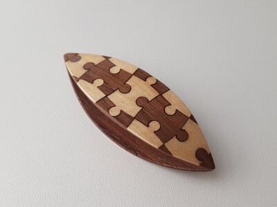 Tatting Shuttle Walnut Maple Puzzle