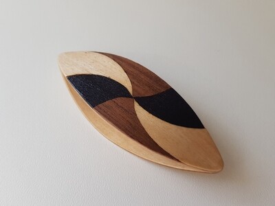 Tatting Shuttle Maple With Walnut And Black Wood Inlays