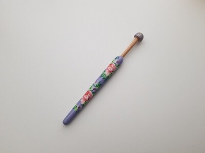 Straight Lacemaking Bobbin Beech Hand Made Painted LILAC