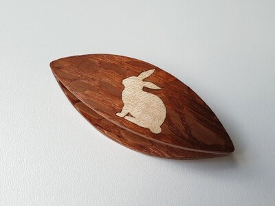 Tatting Shuttle Lacewood With Maple Inlay Rabbit