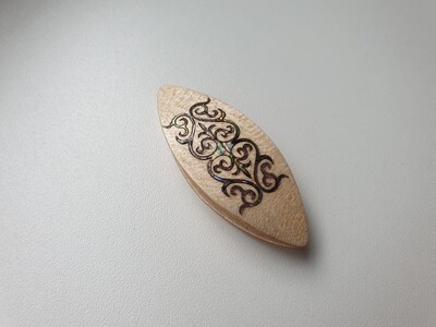 Small Tatting Shuttle Maple Mother-of-Pearl Inlay
