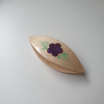 Tatting Shuttle Maple Purple Mother-of-Pearl Inlay