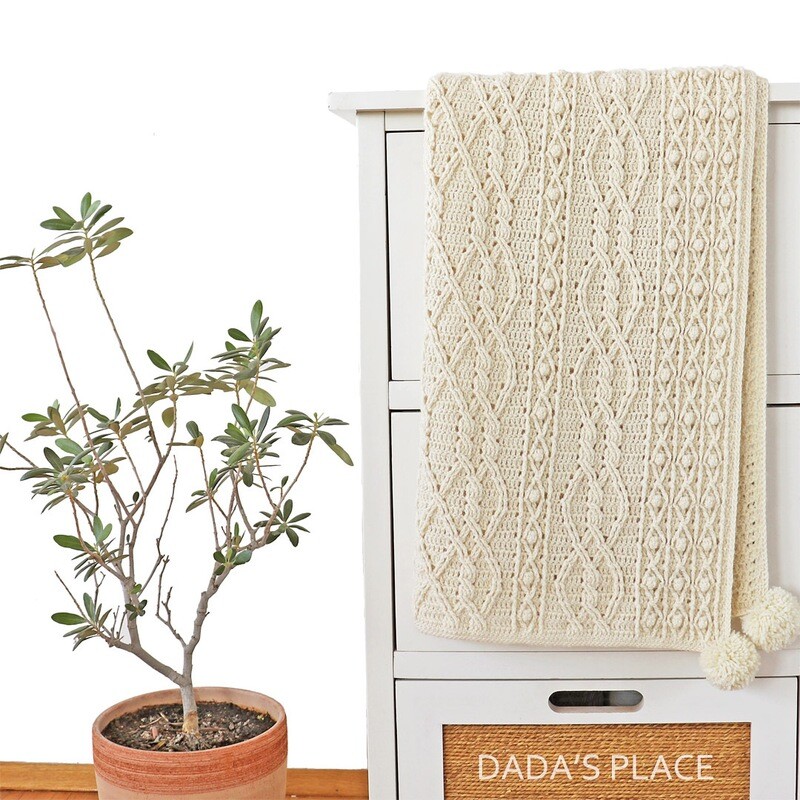 CROCHET PATTERN: Maisy Blanket With Cables