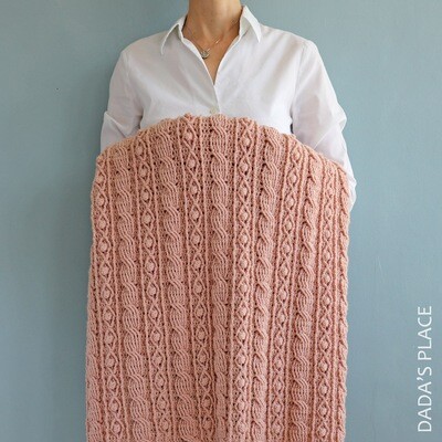 CROCHET PATTERN: Irina Blanket with Cables