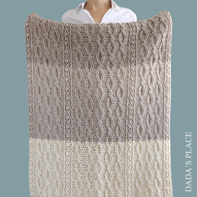 CROCHET PATTERN: Galaxy blanket with cables