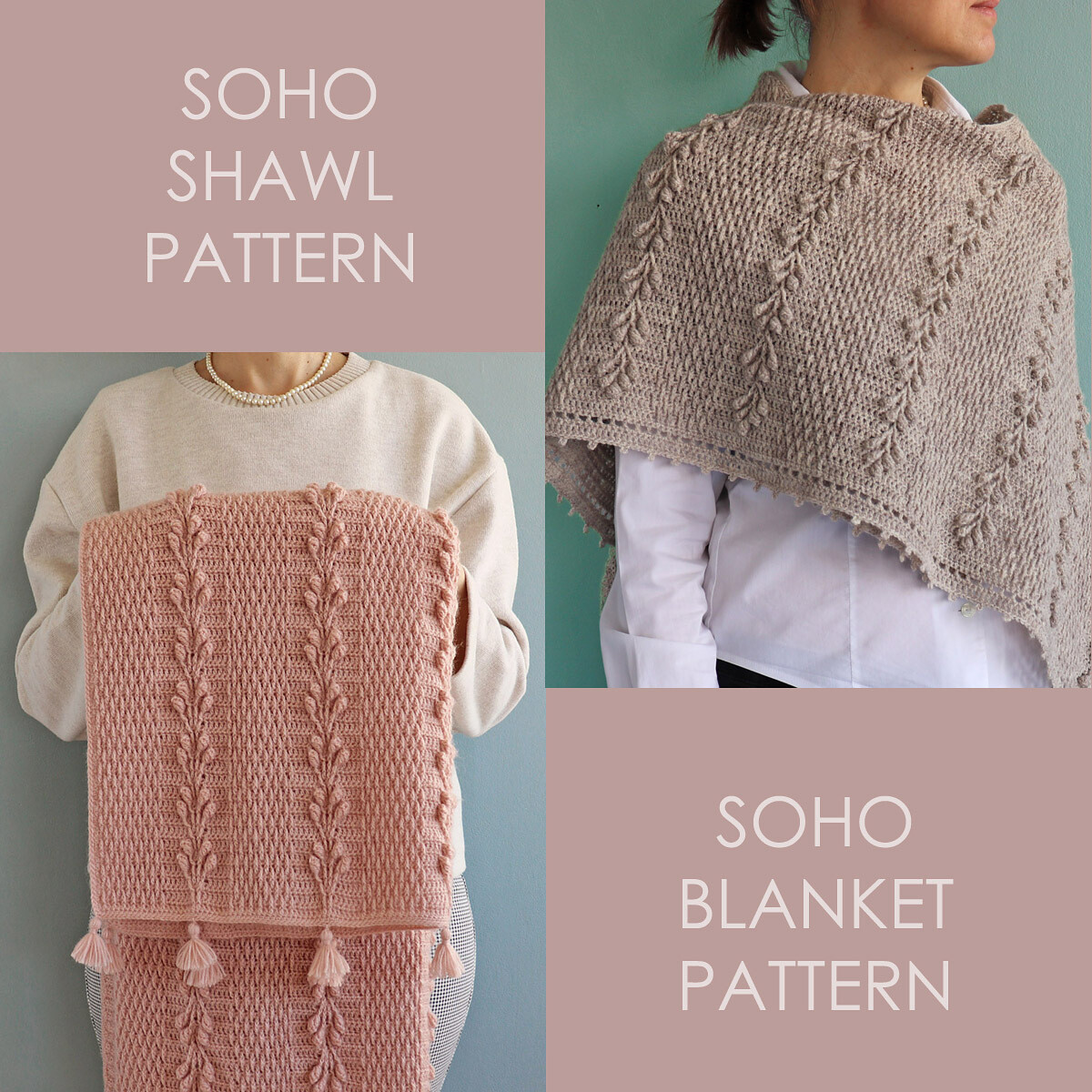 CROCHET PATTERNS: Soho Shawl and Soho Blanket