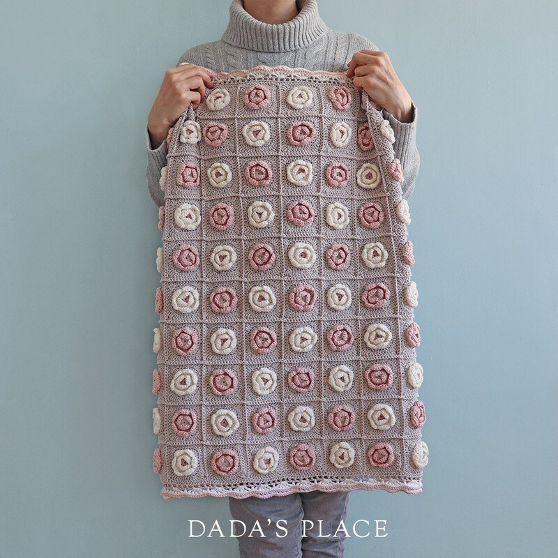 CROCHET PDF PATTERN: English Roses Blanket