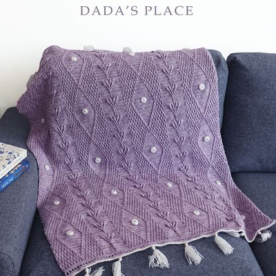 CROCHET PDF PATTERN: Yumi blanket with embroidered flowers
