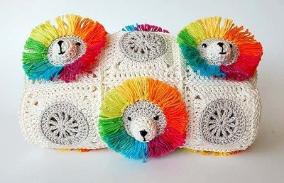 CROCHET PATTERN: Rainbow Lion Baby Blanket