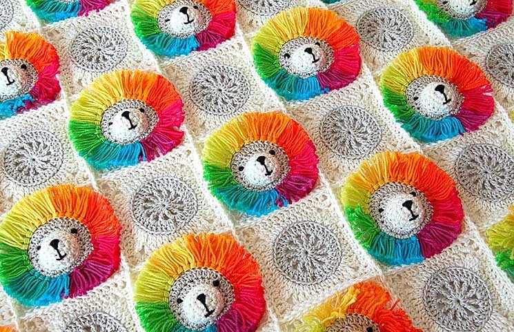 CROCHET PATTERN: Rainbow Lion Baby Blanket