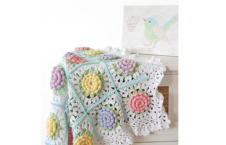 CROCHET PATTERN: Victorian Flower Baby Blanket