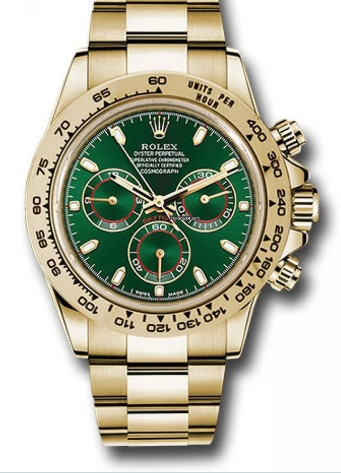 Rolex Daytona 40mm 18kt Yellow Gold Green Dial