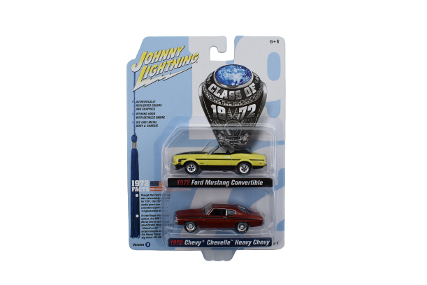 Johnny Lightning Class Of 1972 Ford Mustang Convertible 1972 & Chevrolet Chevelle Heavy Chevy 1972