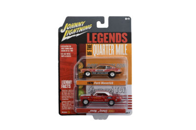 Johnny Lightning Legends Of The Quarter Mile Ford Maverick 1970 & Chevrolet Nova 1966