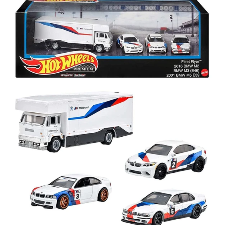 Hotwheels Prenium  Fleet Flyer & BMW M2 & BMW M3 E46 & BMW M5 E39 2001