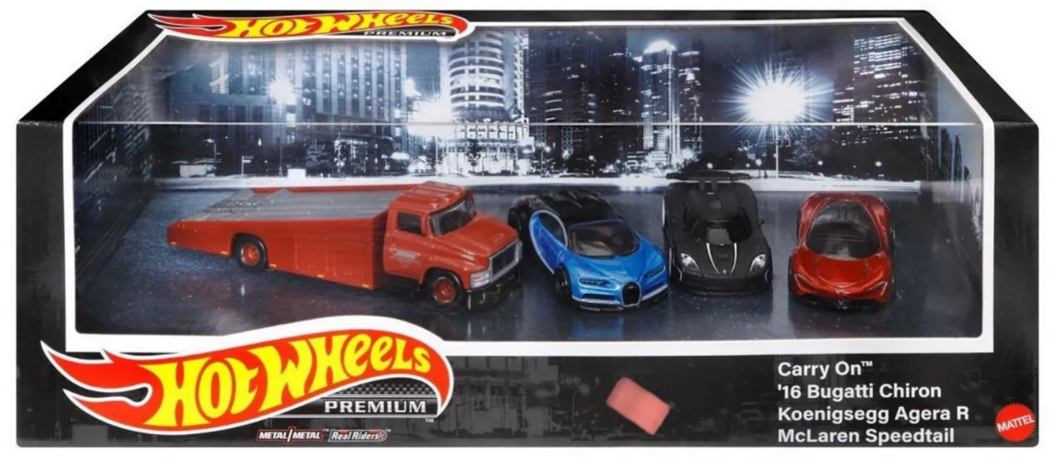 Hotwheels Prenium Carry On & Bugatti Chiron 2016 & Koenigsegg Agera R & McLaren Speedtail
