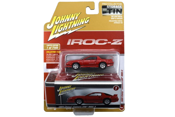 Johnny Lightning Storage Tin  Chevrolet Camaro Z28 Iroc Z 1989