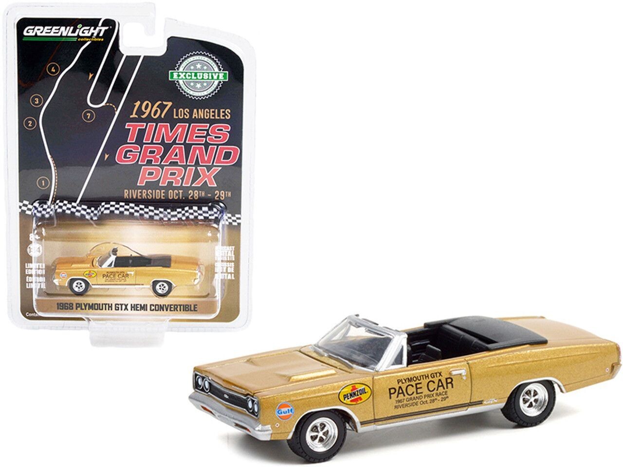 Greenlight Times Grand Prix Los Angeles 1967 Plymouth GTX Hemi Convertible 1968