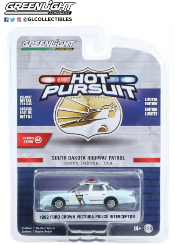 Greenlight Hot Pursuit Ford Crown Victoria Police Interceptor 1992