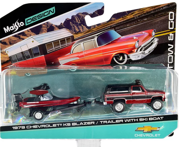 Maisto Chevrolet K5 Blazer 1979 & Trailer With Ski Boat