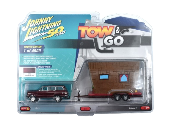 Johnny Lightning Tow & Go Jeep Wagoneer 1981 With Tiny House