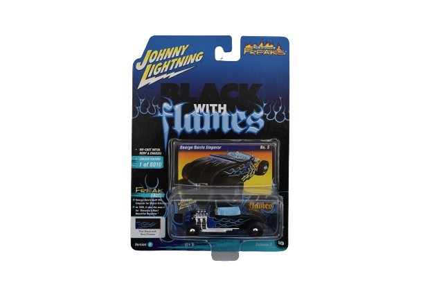 Johnny Lightning Black With Flames Hot Rod George Barris Emperor Johnny Lightning Black With Flames Hot Rod George Barris Emperor