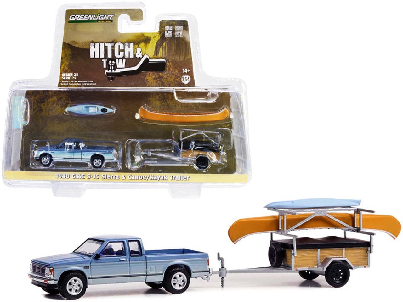 Greenlight Hitch & Tow Gmc S15 Sierra & Canoe Kayak Trailer Greenlight Hitch & Tow Gmc S15 Sierra & Canoe Kayak Trailer