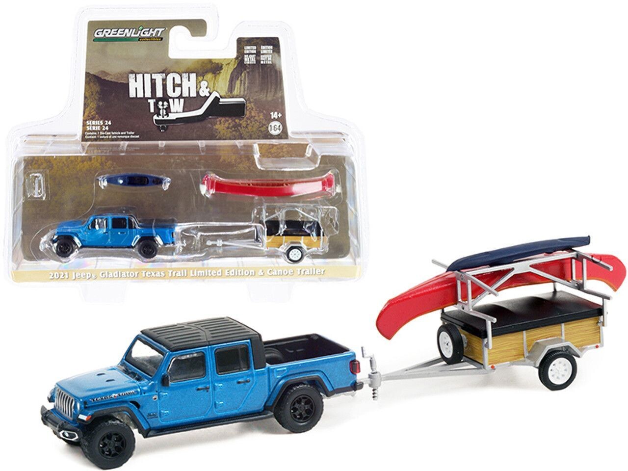 Greenlight Jeep Gladiator 2021 & Canoe Trailer Greenlight Jeep Gladiator 2021 & Canoe Trailer