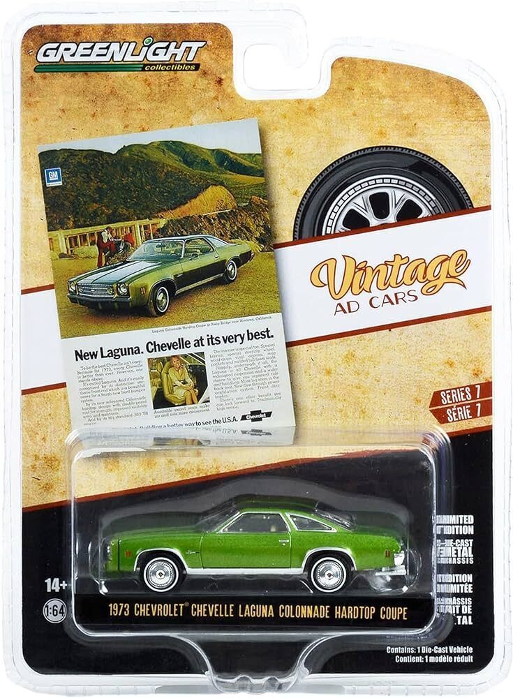 Greenlight Vintage AD Cars Chevrolet Chevelle Laguna Colonnade Hardtop Coupe 1973