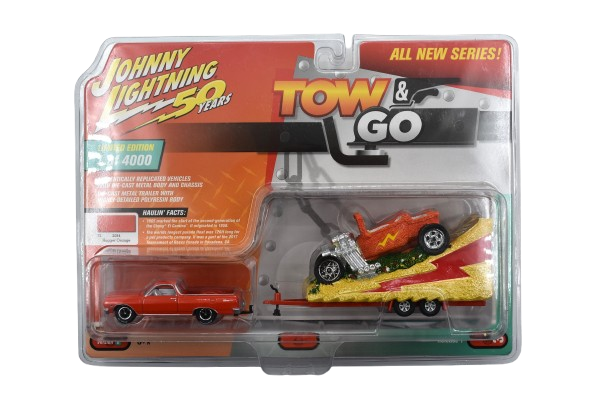 Johnny Lightning Tow & Go Chevrolet El Camino 1965 With Parade Float Johnny Lightning Tow & Go Chevrolet El Camino 1965 With Parade Float