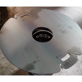 Grillplatte mit Öffnung, 5mm Stahl 60cm Durchmesser Platte-002