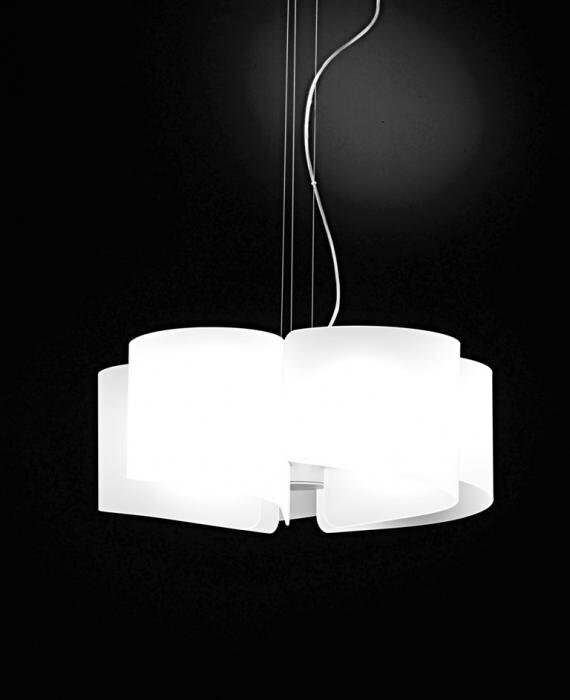PAPIRO SOSPENSIONE 5 LUCI - SELENE ILLUMINAZIONE, COLORE: BIANCO SATINATO