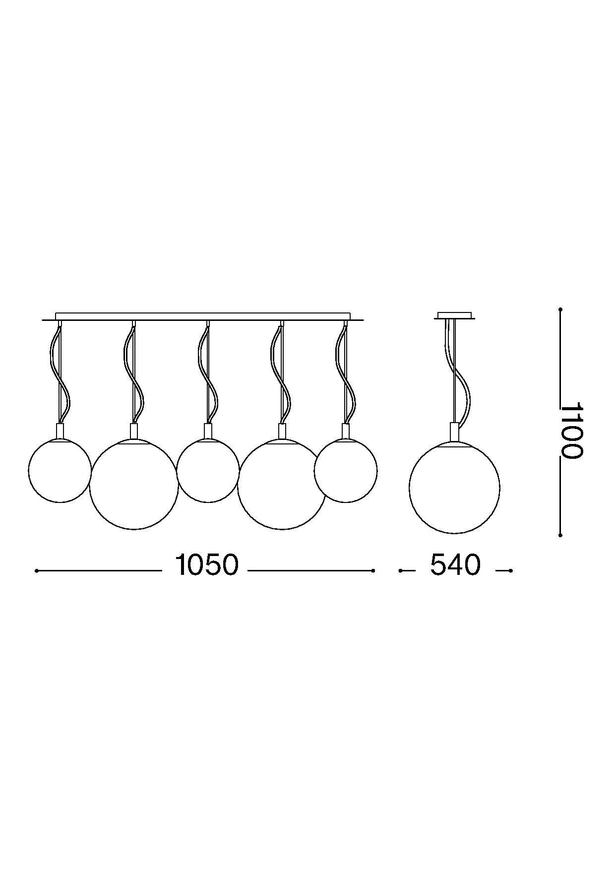 MAPA FADE SOSPENSIONE 5 LUCI - IDEAL LUX