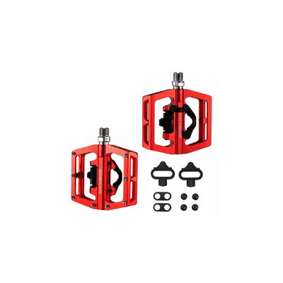 PEDALES ROCKBROS PD15RD DOBLE PROPOSITO ROJO