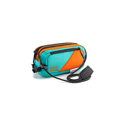 BOLSA MANILLAR Y CUADRO DE BICICLETA ROCKBROS AQUA CON NARANJA