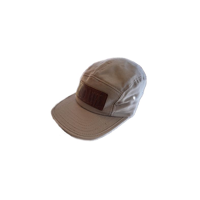 GORRA LEATHER 5 PANEL BEIGE