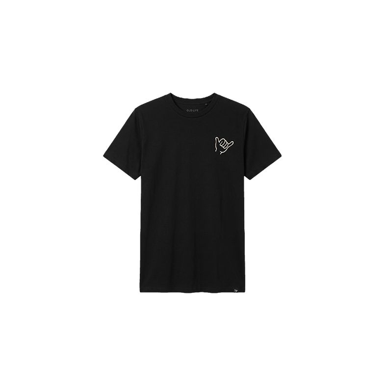 PLAYERA GUD LIFE SHAKA NEGRA MANGA CORTA